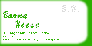 barna wiese business card